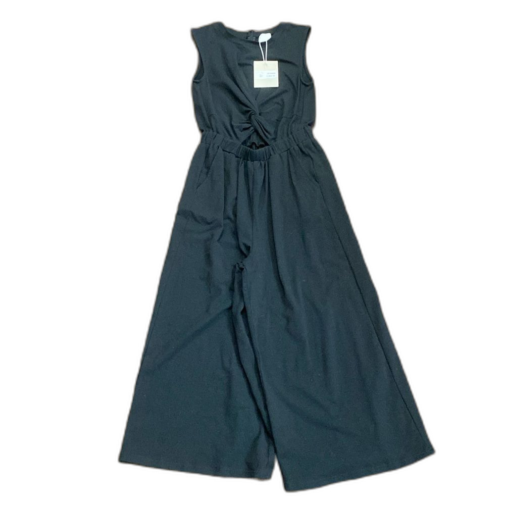 MP/C Mink Pink Black Sleeveless Twist Tee Jumpsuit